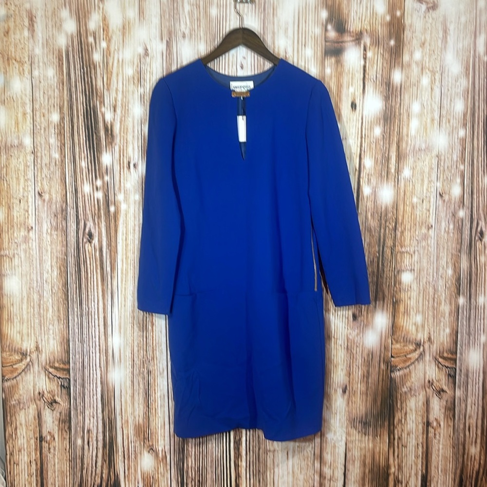 EUC Authentic EMILIO PUCCI Women’s blue wool long-sleeved size. EN 40 U.S. 10